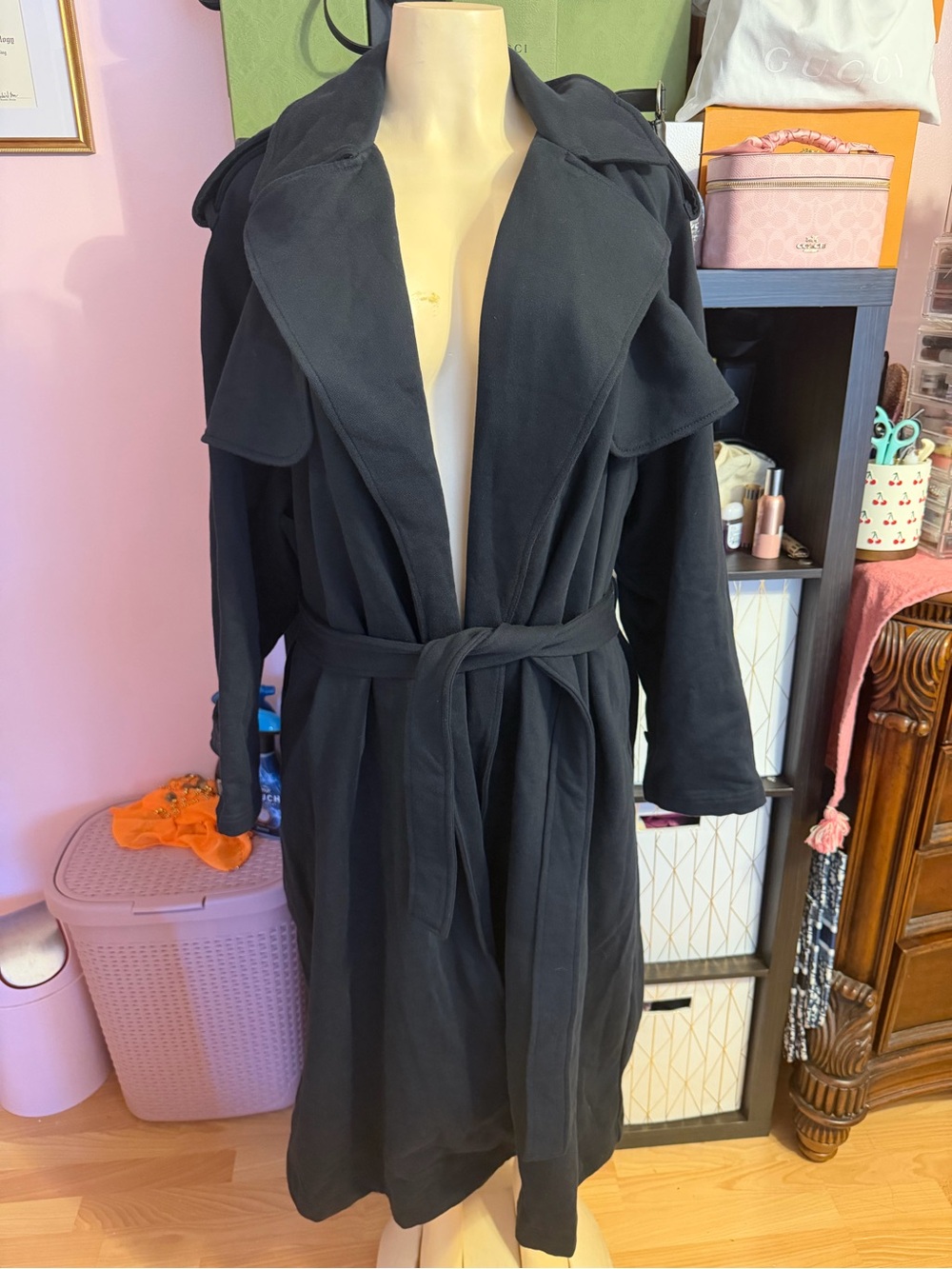 SKIMS boyfriend fleece Trench Coat